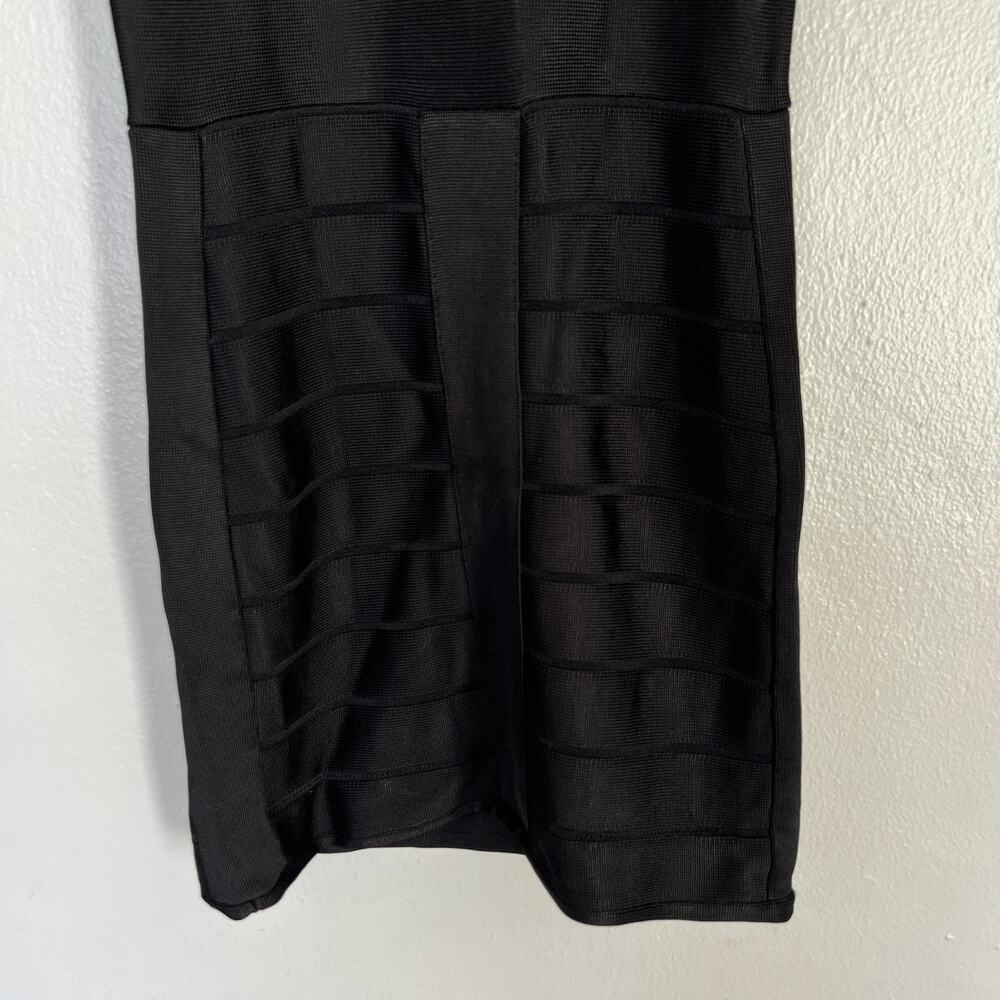 French Connection Bandage Black Bodycon Miami Spotlight Dress Cap Sleeve Size 2 - Picture 6 of 11
